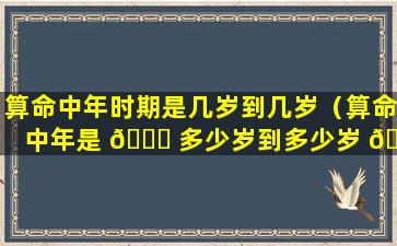 算命中年时期是几岁到几岁（算命中年是 🐅 多少岁到多少岁 🌷 之间）